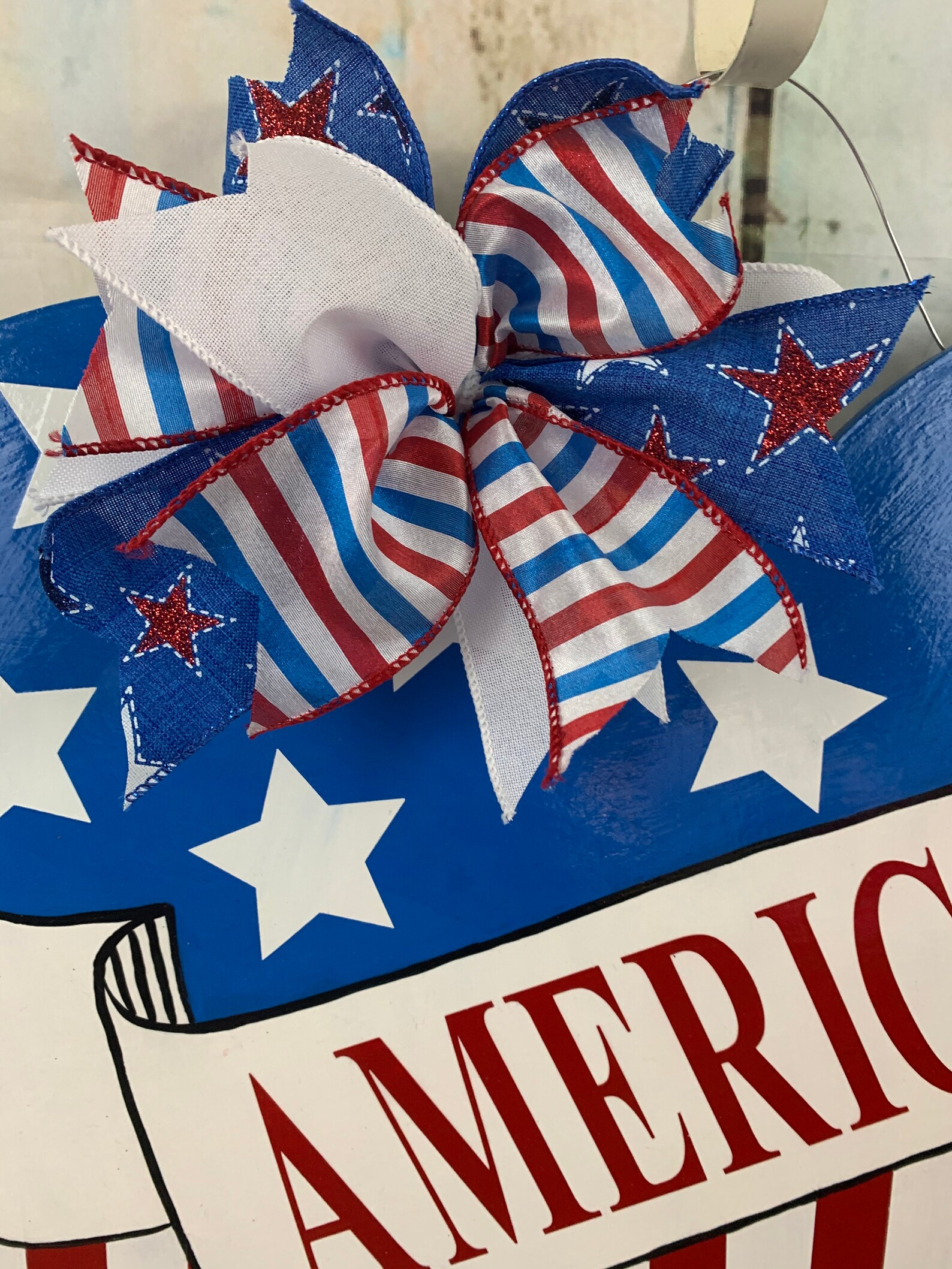 Patriotic Door Hanger American Flag Door Hanger American Etsy