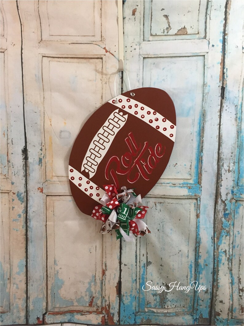 Alabama Football Roll Tide Football Door Hanger Alabama Etsy