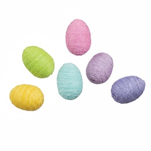 Twine wrapped eggs, Easter eggs, Tiered tray decor, Easter decor, Bowl filler, Basket filler, Spring Decor, Egg Decor, Rustic, Dough Bowl