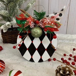 Large Christmas Ornament, Wood Christmas Ornament, Farmhouse Christmas Ornament, Farmhouse Decor, 6&quot; Wood Christmas Ornament,