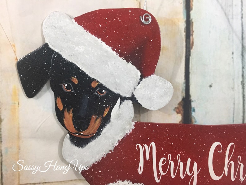 Dachshund Door Hanger Dachshund Christmas Wreath Dachshund Gift, Christmas Gift Christmas Decor Christmas Sign Christmas Door Hanger