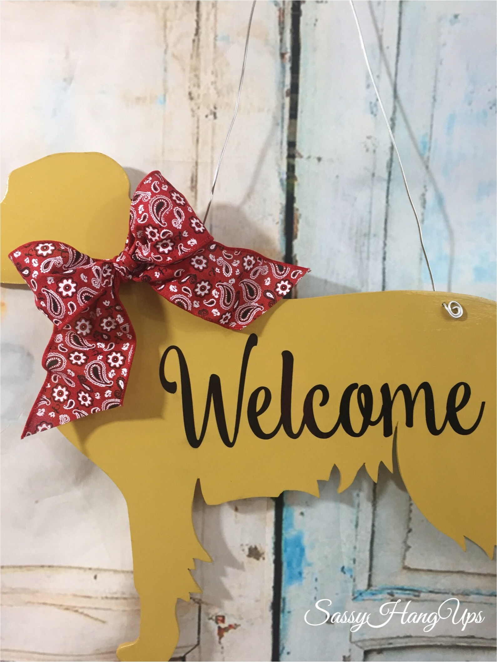 Golden Retriever Door Hanger Dog Door Hanger Golden Etsy