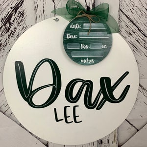 Baby Door Hanger, Hospital Door Hanger, Monogram Door Hanger, Monogram Baby Door Hanger, Baby Boy Door Hanger, Green
