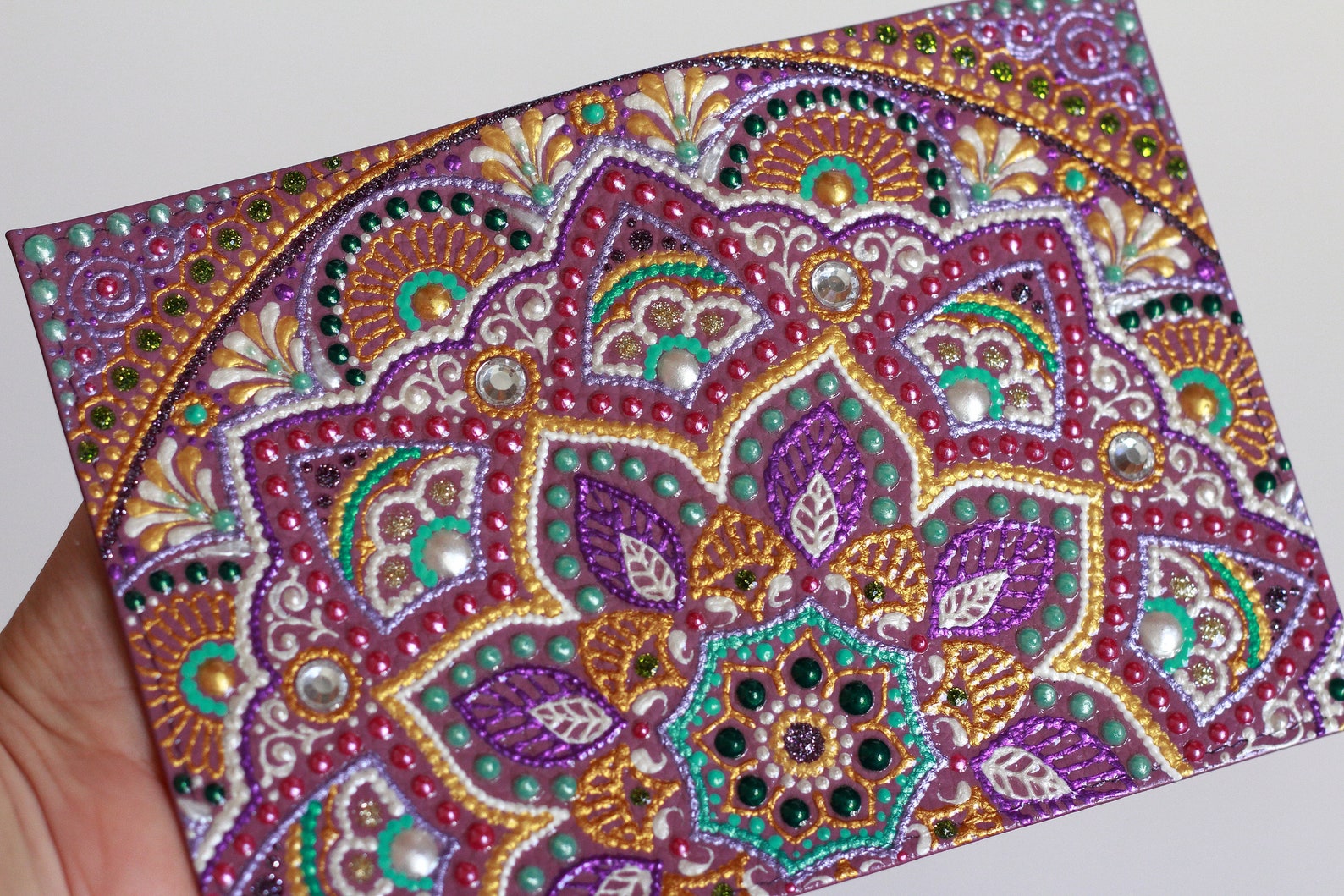 Unique Leather purple passport holder for women with painted Etsy