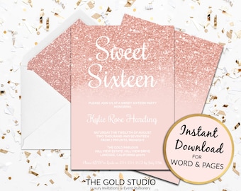 sweet 16 invitation etsy