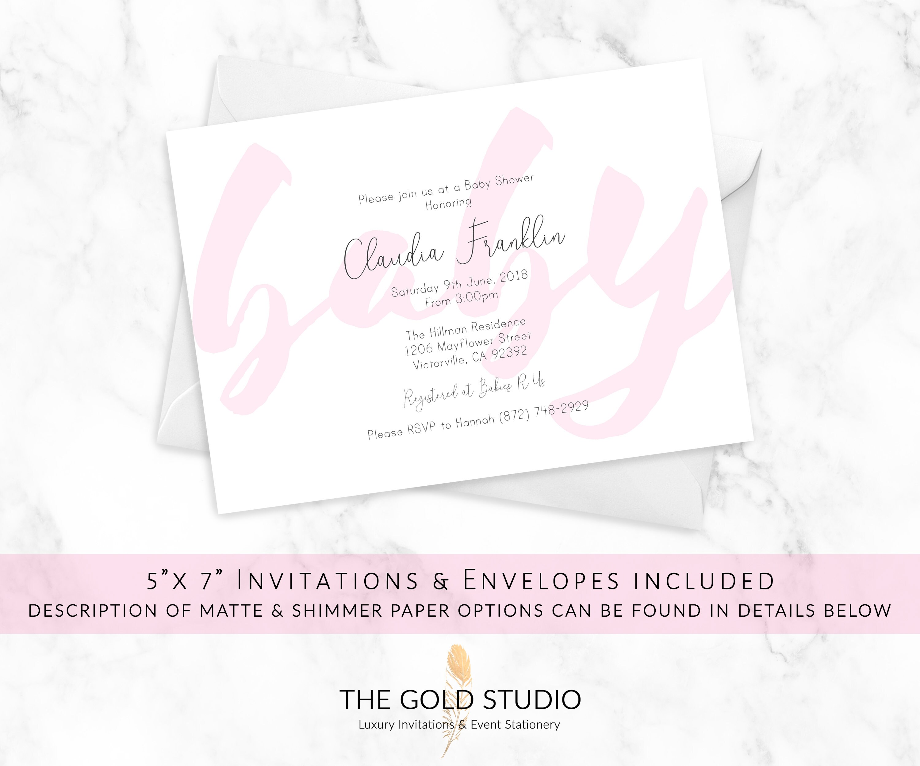 luxury baby shower invitations