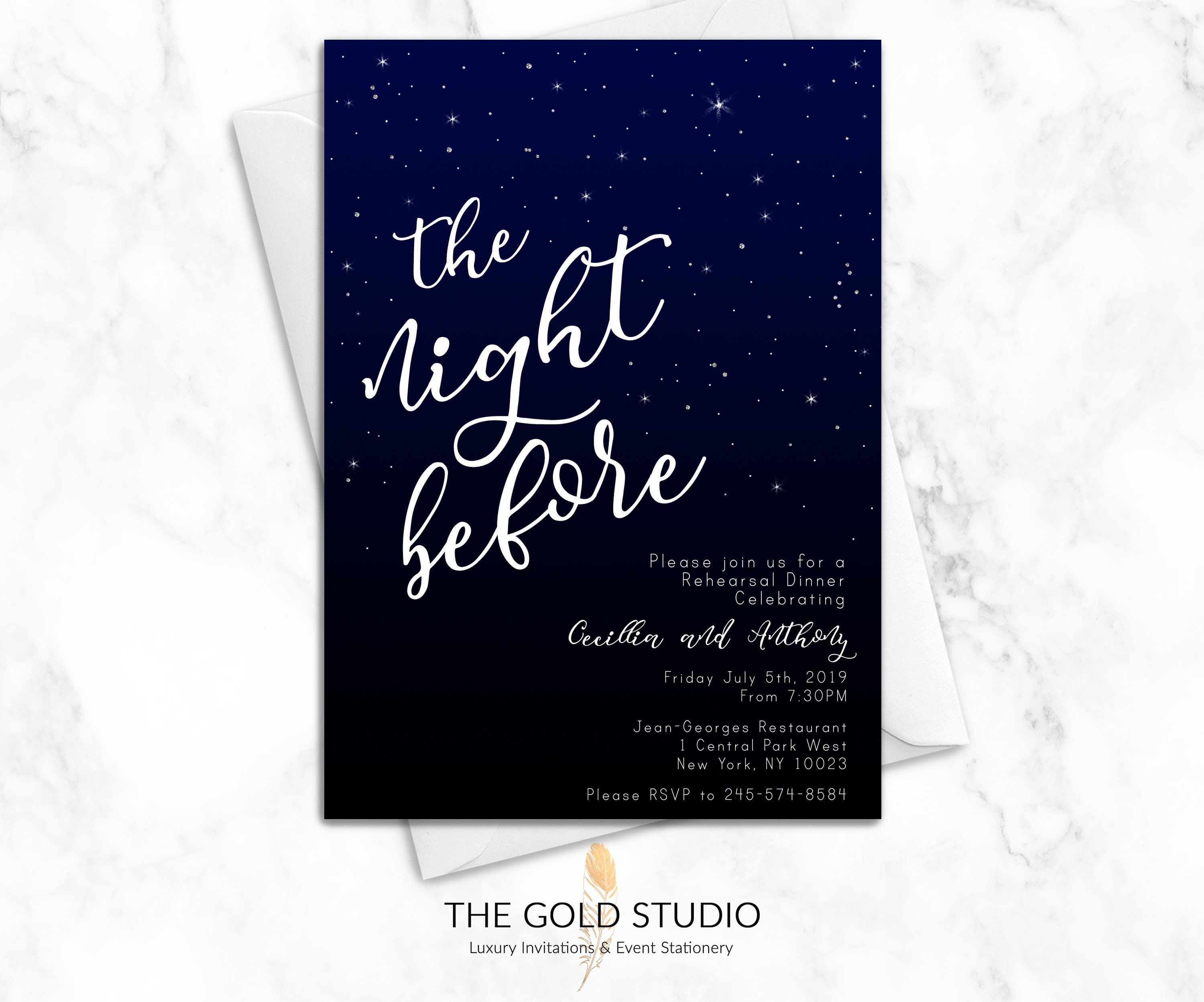 The Night Before Wedding Rehearsal Dinner Invitation Luxury