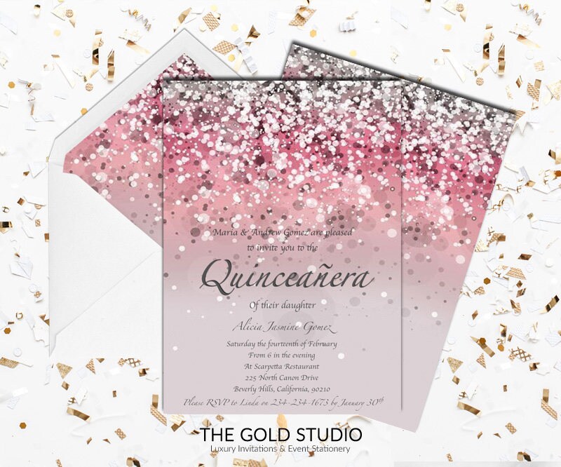 Pink Quinceanera Invitations 4