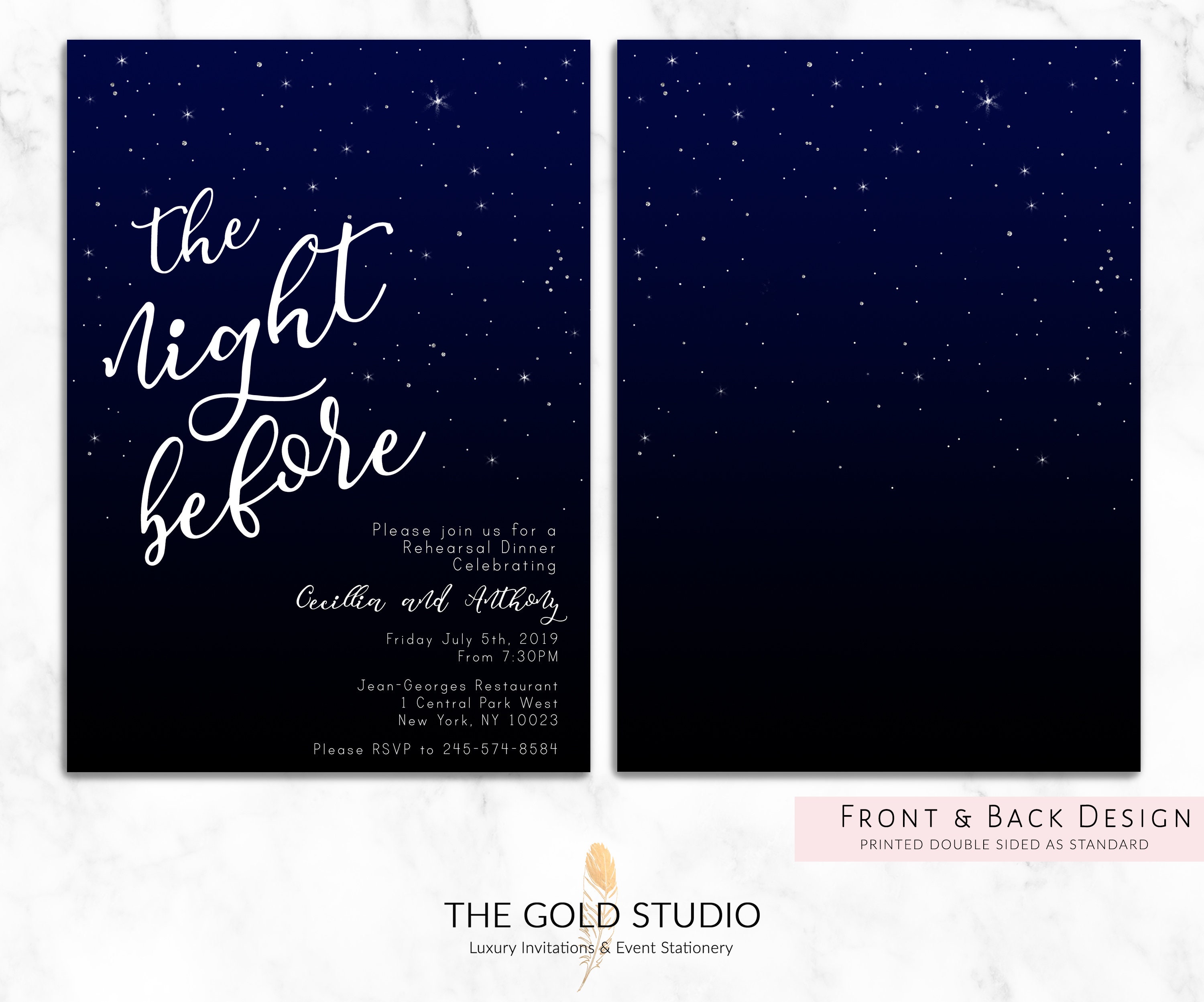 The Night Before Wedding Rehearsal Dinner Invitation Luxury