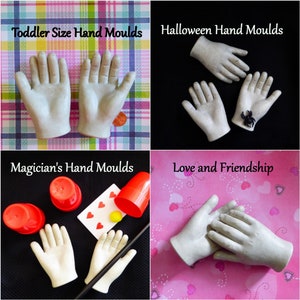 Hand Mold Silicone Mold DIY crafts Chocolate Candy Cupcake Topper Cake Decorations Fondant Polymer Clay Halloween or Valentine's Day