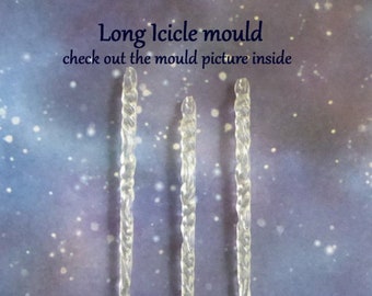 Icicle Winter Silicone Mold for DIY crafts. Chocolate Candy, Cake Topper Cake Decorations, Fondant, Polymer Clay. Christmas