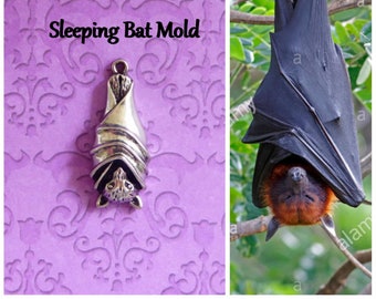 Sleeping Bat Silicone Mold for DIY crafts. Halloween mold