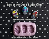 Day of the Dead Skull Silicone Mold Fondant Chocolate Candy Polymer Clay Craft Halloween Mask Cupcake Topper Sugar Cake Decorations