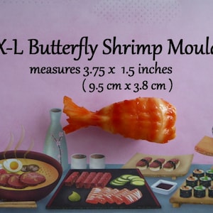 Silicone Mold DIY Crafts Chocolate Candy Cake Topper Decorations Fondant Polymer Clay Sushi Shrimp Rice Impression Mat