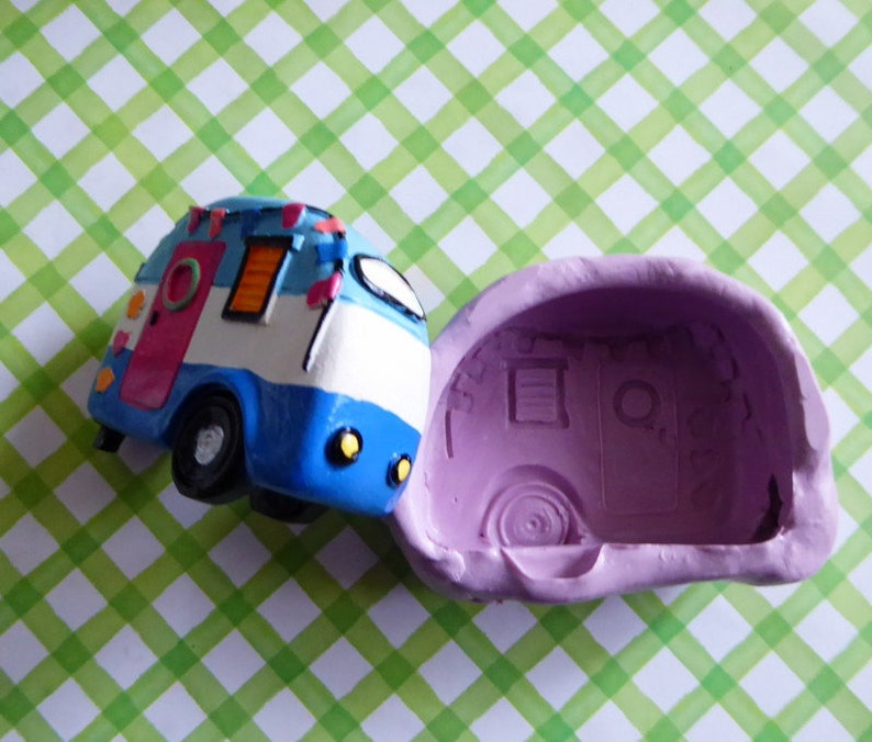 Camper Silicone Mold Fondant Chocolate Candy Polymer Clay Craft Soap Caravan Cake Tool Cake Topper Sugar Decorations