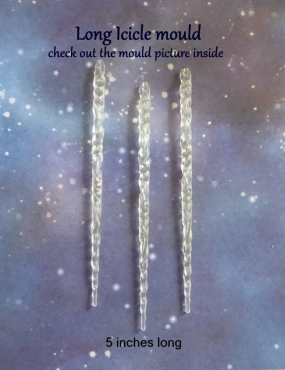 Icicle Winter Silicone Mold for DIY crafts. Chocolate Candy, Cake Topper Cake Decorations, Fondant, Polymer Clay. Christmas