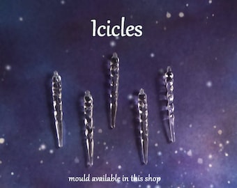 Icicle Christmas Silicone Mold for DIY Crafts. Embellishment Ornament