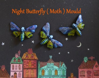 Silicone Mold DIY Craft Chocolate Candy Cupcake Topper Cake Decorations Fondant Polymer Clay Resin Wax Halloween Moth Butterfly