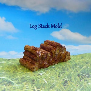 Fairy Garden Wood Log Stack Silicone Mold for DIY crafts.