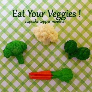 Vegetable Silicone Molds: Broccoli, Cauliflower, Carrot, Artichoke