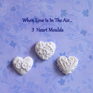 Heart Silicone Mold for DIY crafts. Chocolate Candy,Cupcake Topper Sugar Cake Decorations. Polymer Clay, Fondant. Wedding Valentine