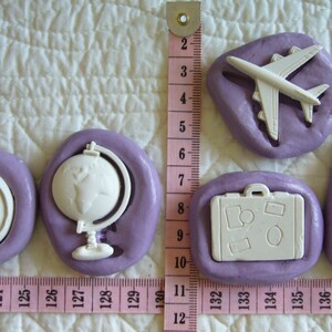 Globe Compass Suitcase Silicone Mold Cake Tool Fondant Chocolate Candy Decorations Polymer Clay Resin Airplane Eiffel Tower set 5 molds as shown