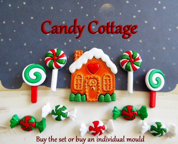 Silicone Mold Diy Crafts Chocolate Candy Cupcake Topper Fondant Polymer Clay Resin Christmas Gingerbread House Lollipop By Moldcreationsnmore Catch My Party