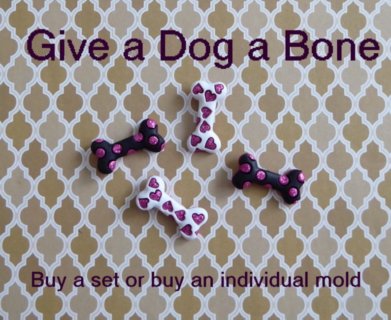 Dog Bone Silicone Mold Fondant Chocolate Candy Polymer Clay Craft Cupcake Topper Sugar Cake Decorations Gift Bakers Crafters