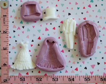 Wedding Dress,Top Hat and Tuxedo Silicone Molds for DIY crafts