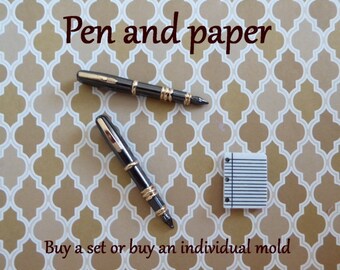 Writer's Pen Silicone Mold DIY crafts. Lined Paper Sheet Mold