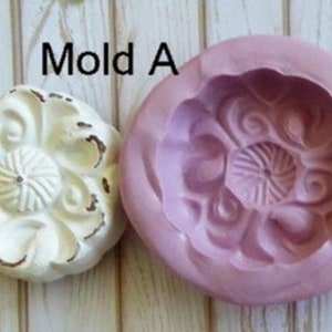 Silicone Mold DIY Crafts Chocolate Candy Cake Topper Decorations Fondant Polymer Clay Resin Soap Rosette Knob Mold A