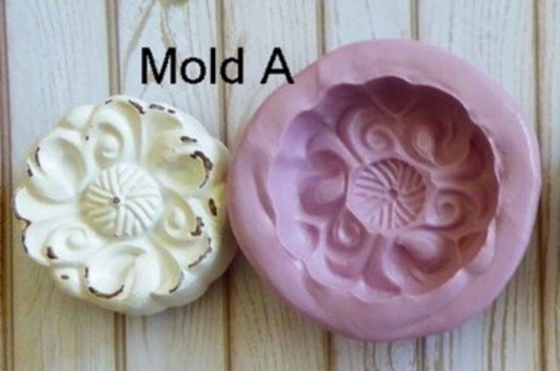 Silicone Mold DIY Crafts Chocolate Candy Cake Topper Decorations Fondant Polymer Clay Resin Soap Rosette Knob Mold A