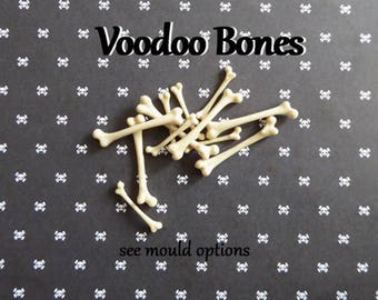 Silicone Mold DIY Crafts Chocolate Candy Cupcake Topper Fondant Polymer Clay Resin Halloween Voodoo Skeleton Bone