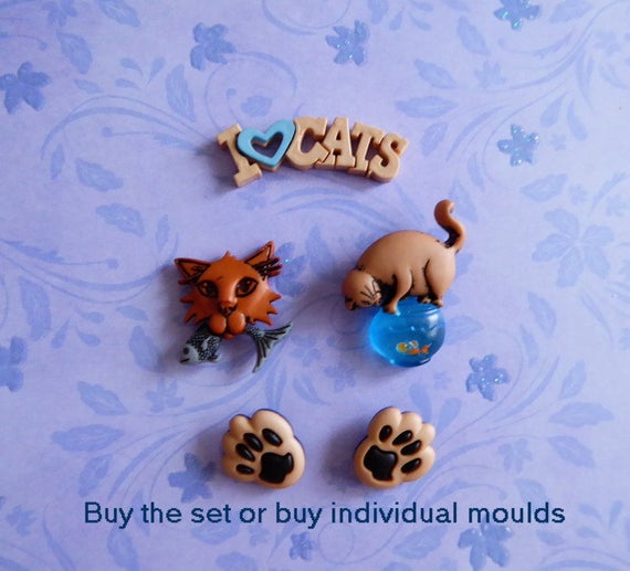 Cat Fish Bowl Silicone Mold Fondant Chocolate Candy ...
