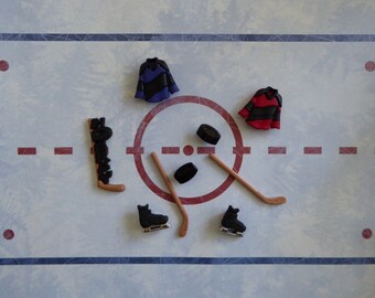 Hockey Stick Skate Silicone Mold Cake Tool Fondant Chocolate Candy DIY Cupcake Topper Decorations Polymer Clay Craft Jersey Puck