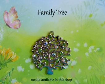 Silicone Mold DIY Crafts Chocolate Candy Cake Topper Decorations Fondant Clay Soap Embed Family Tree