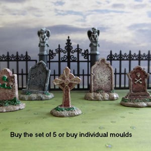 Tombstone Silicone Molds,DIY Crafts, Halloween Cake Topper, Fondant, Clay