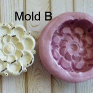 Silicone Mold DIY Crafts Chocolate Candy Cake Topper Decorations Fondant Polymer Clay Resin Soap Rosette Knob Mold B