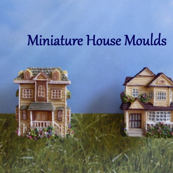 Miniature House Silicone Mold DIY crafts Chocolate Candy Cake Topper Fondant Decorations Polymer Clay Soap Embed