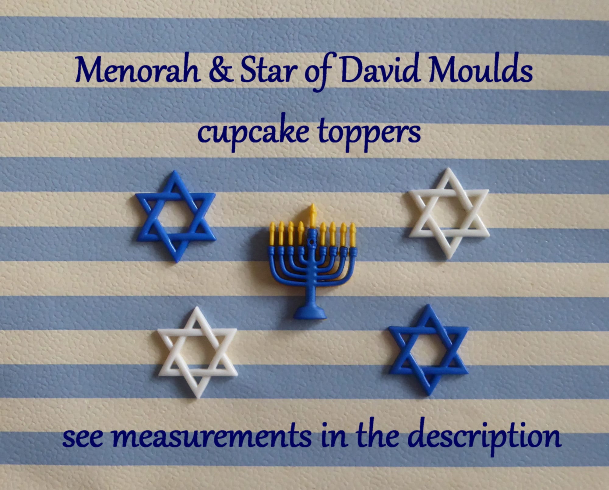 Hanukkah Silicone Ice Cube Mold Tray, Dreidel and Menorah Molds, Fun Cooking and Baking Holiday (2-Pack)