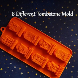 Silicone Mold Bakeware DIY crafts Chocolate Candy Cupcake Topper Fondant Soap Resin Polymer Clay Ice Cube Halloween Tombstones