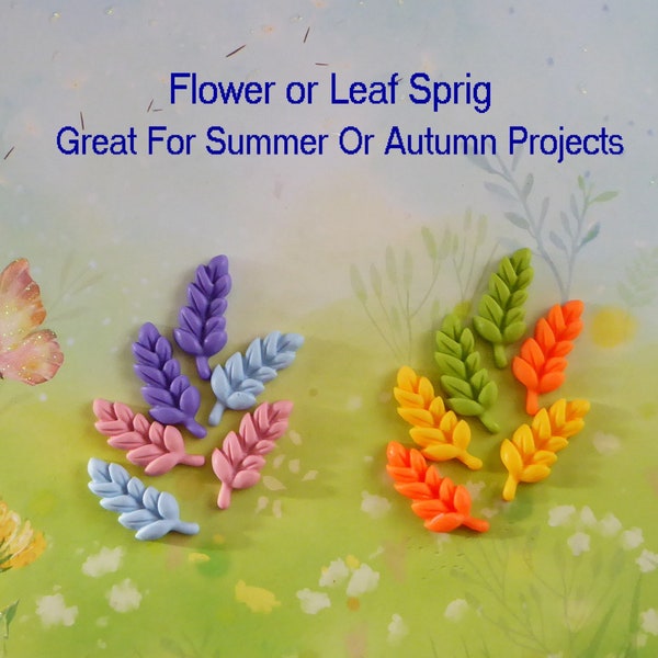 Flower or Leaf Sprig, Silicone Mold DIY crafts