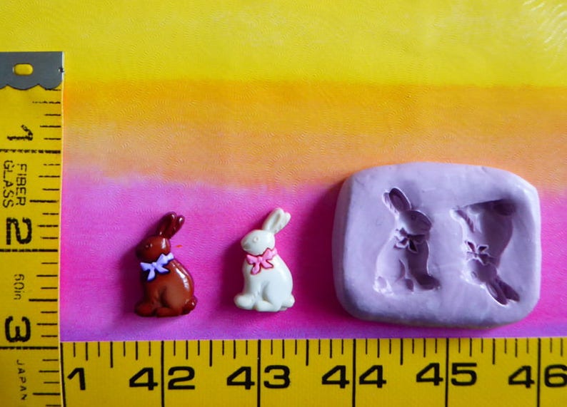 Easter Chocolate Bunny Silicone Mold Cake Tool Fondant Chocolate Candy Cupcake Topper Sugar Decorations Polymer Clay Craft