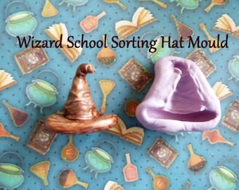 Silicone Mold DIY Crafts Chocolate Candy Cupcake Topper Fondant Polymer Clay Witch Wizard Hat Halloween