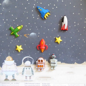 Robot Silicone Mold DIY crafts Chocolate Candy Cupcake Topper Cake Decorations Fondant Polymer Clay Rocket Space Shuttle