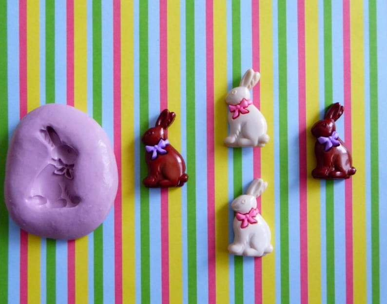 Easter Chocolate Bunny Silicone Mold Cake Tool Fondant Chocolate Candy Cupcake Topper Sugar Decorations Polymer Clay Craft