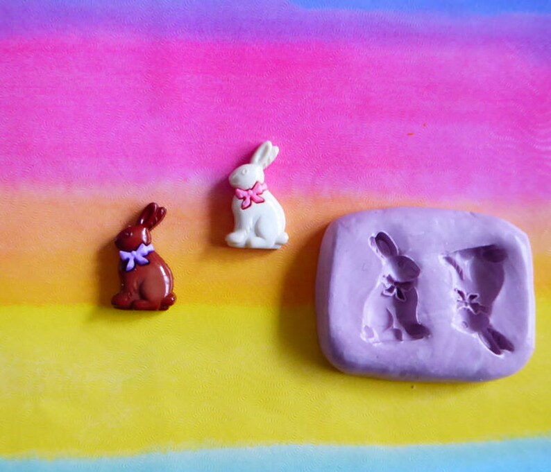 Easter Chocolate Bunny Silicone Mold Cake Tool Fondant Chocolate Candy Cupcake Topper Sugar Decorations Polymer Clay Craft