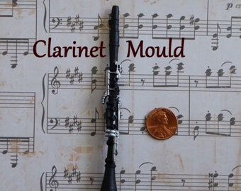 Silicone Mold DIY crafts Chocolate Candy Cake Topper Sugar Cake Decorations Fondant Polymer Clay Clarinet Musical Instrument