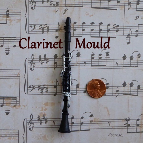 Silicone Mold DIY crafts Chocolate Candy Cake Topper Sugar Cake Decorations Fondant Polymer Clay Clarinet Musical Instrument