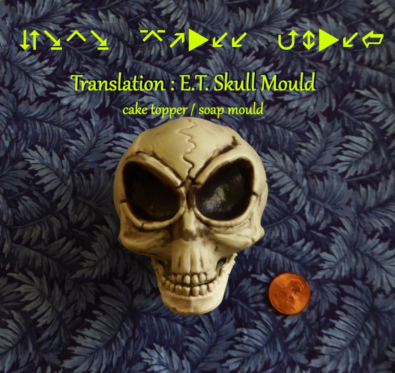 E.T. Alien Skull Silicone Mold for DIY Crafts. Chocolate Candy, Cupcake